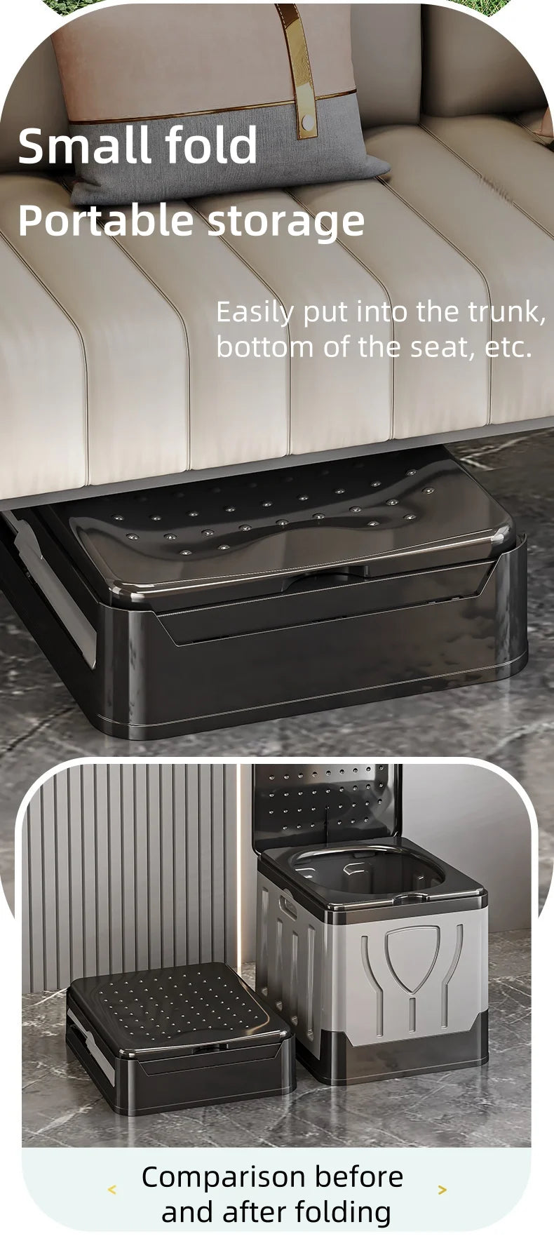 Baño seco plegable portátil