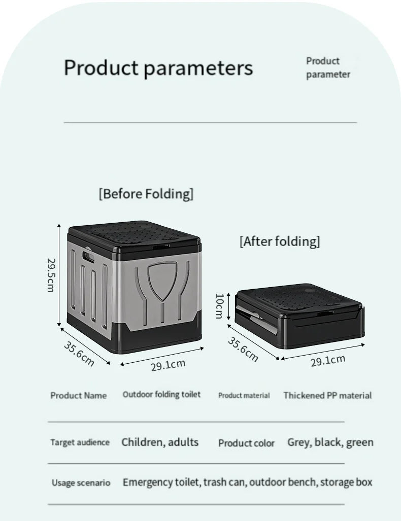 Baño seco plegable portátil